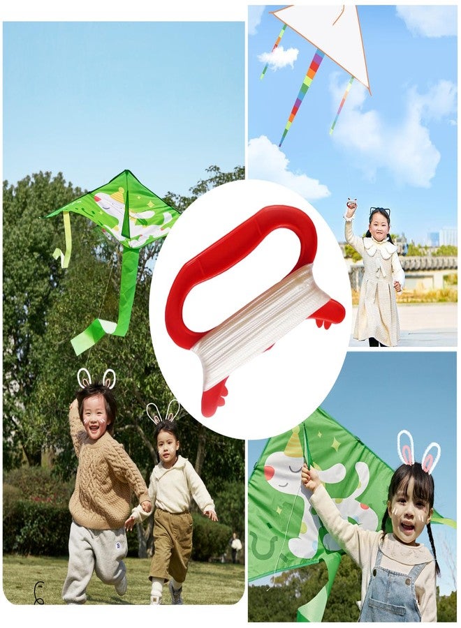 SquEqu 2 Pack Kite String Winder 100 Meter 40 inch Cord with D Shape Handle Kite Spool Winding Reel Grip Line Board Handle for Diamond Kites Triangle Delta Kites Flying Outdoor Activities Sports - Image 4