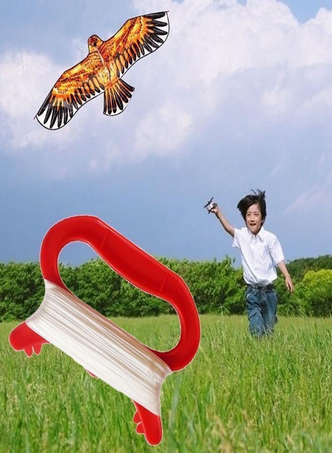 SquEqu 2 Pack Kite String Winder 100 Meter 40 inch Cord with D Shape Handle Kite Spool Winding Reel Grip Line Board Handle for Diamond Kites Triangle Delta Kites Flying Outdoor Activities Sports - Image 3