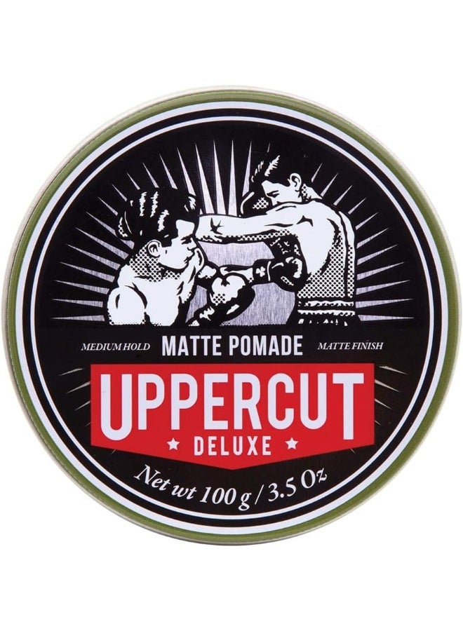 Uppercut Deluxe Matte Pomade 100g Medium Hold Matte Finish Water-Based Hair Styling Pomade for Men - Image 1