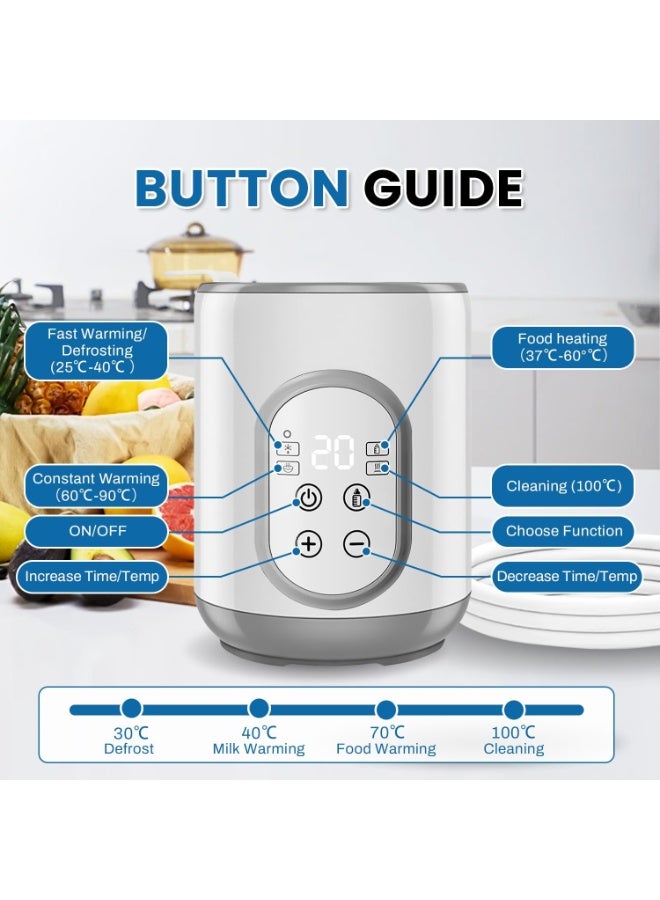 سخان زجاجات الأطفال لحليب الثدي، سخان كهربائي 4 في 1 لحليب الأم والتركيبة، يحافظ على الدفء لمدة 24 ساعة، تسخين سريع خالٍ من مادة BPA مع درجة حرارة قابلة للتعديل للزجاج، وزجاجات PPSU، وأكياس السيليكون - Image 3