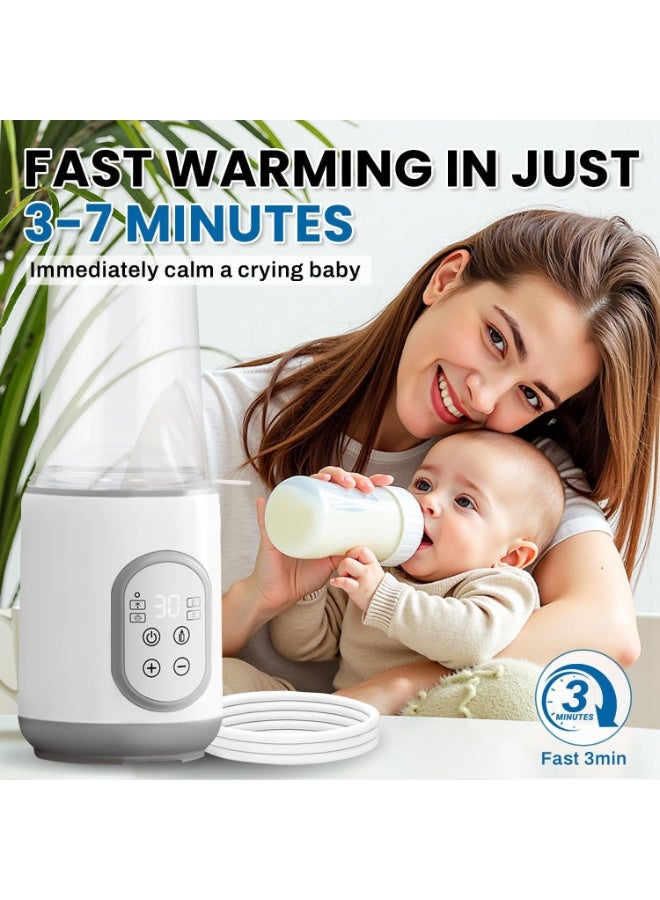 سخان زجاجات الأطفال لحليب الثدي، سخان كهربائي 4 في 1 لحليب الأم والتركيبة، يحافظ على الدفء لمدة 24 ساعة، تسخين سريع خالٍ من مادة BPA مع درجة حرارة قابلة للتعديل للزجاج، وزجاجات PPSU، وأكياس السيليكون - Image 2