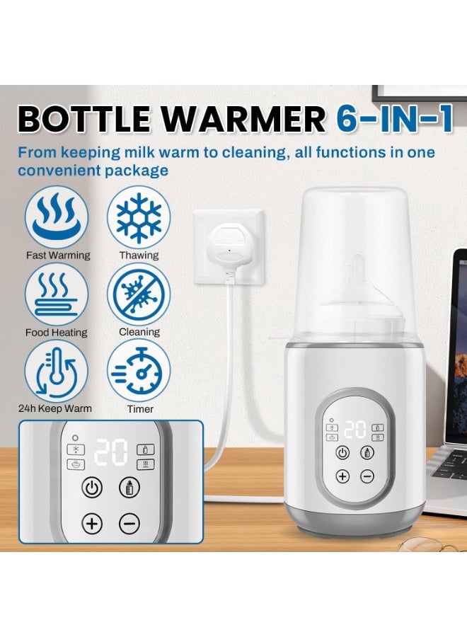 سخان زجاجات الأطفال لحليب الثدي، سخان كهربائي 4 في 1 لحليب الأم والتركيبة، يحافظ على الدفء لمدة 24 ساعة، تسخين سريع خالٍ من مادة BPA مع درجة حرارة قابلة للتعديل للزجاج، وزجاجات PPSU، وأكياس السيليكون - Image 4