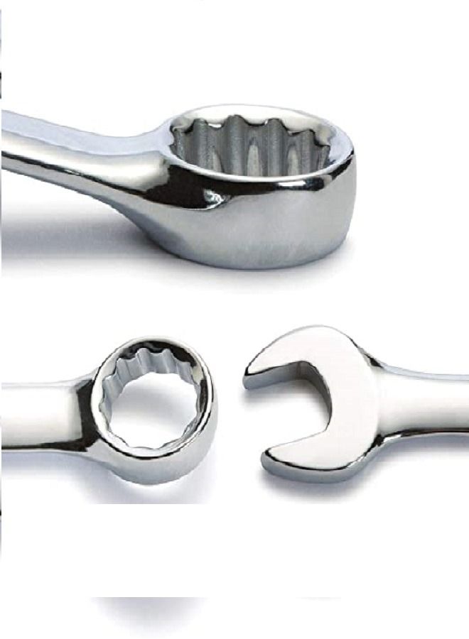 جي كيه مجموعة مفاتيح ربط مركبة - 8 قطع، فضية، طرفان (مفتوح وحلقي) - Image 2