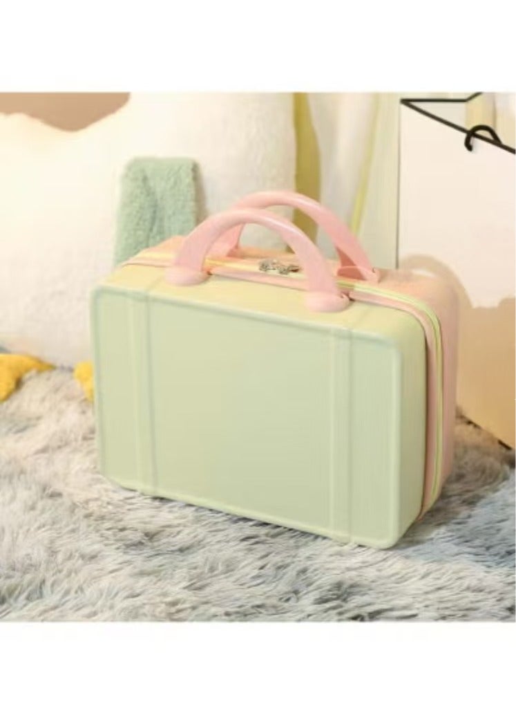 Captaintech Portable Makeup Travel Case Hand Luggage, Pressure-proof Mini ABS Carrying Makeup Case Suitcase with Elastic Band, Small Hard Shell Cosmetic Case for Travel Camping Women Girls - Image 1