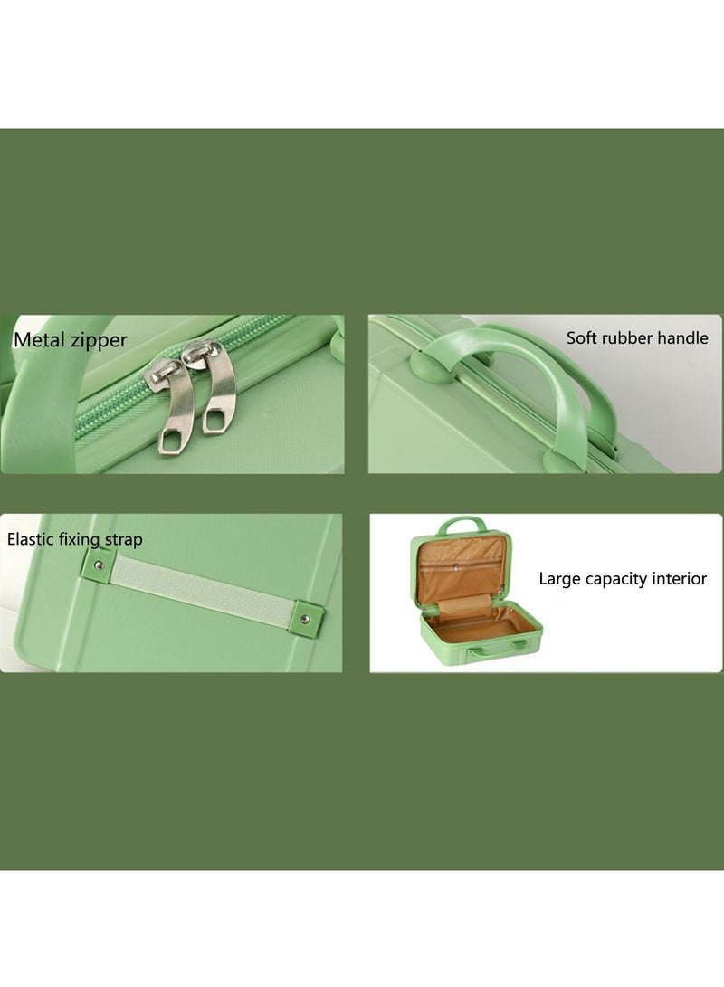 Captaintech Portable Makeup Travel Case Hand Luggage, Pressure-proof Mini ABS Carrying Makeup Case Suitcase with Elastic Band, Small Hard Shell Cosmetic Case for Travel Camping Women Girls - Image 4