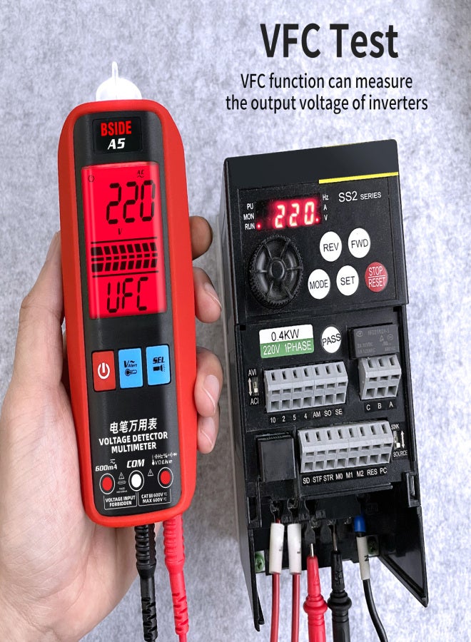 BSIDE Digital Smart Multimeter Measurement Test Meter Temp Detector Multitester 3-Results Display Current Tester VFC V-Alert Live Wire Capacitor Ohm Diode Hz Voltage Meter - Image 3