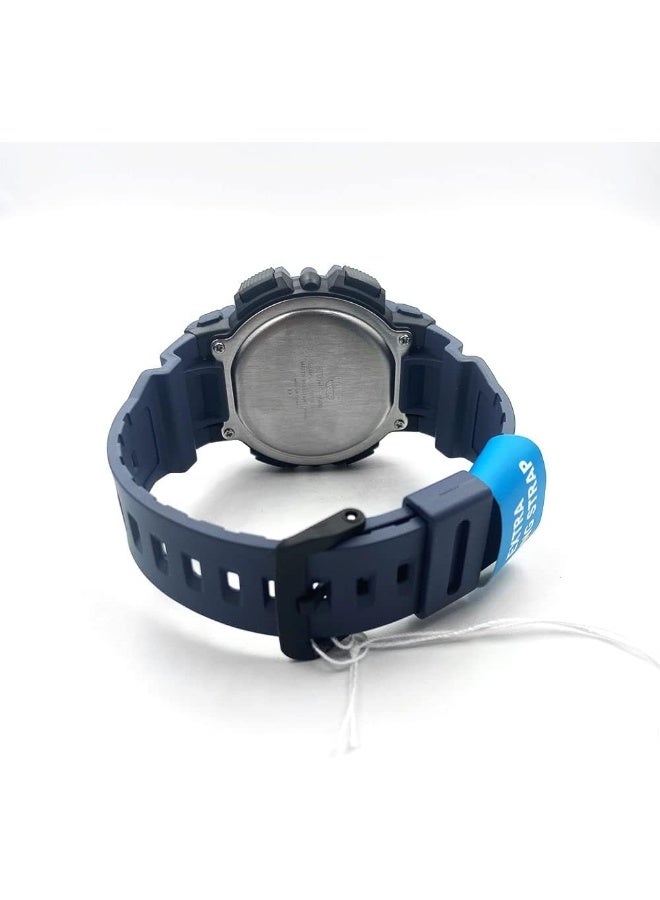 كاسيو ساعة رجالية بشاشة رقمية وسوار راتنج أزرق - WS-1500H-2AVDF - Image 3