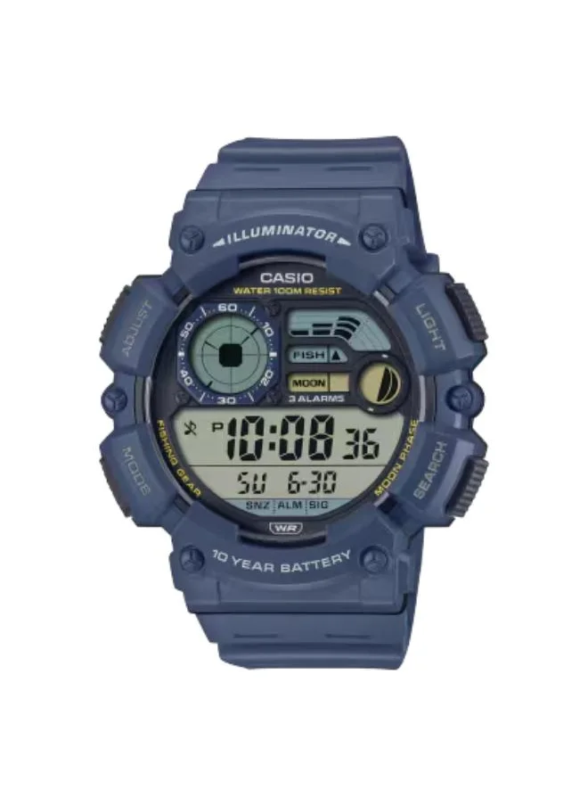 CASIO Men's Digital Display Watch With Blue Resin Strap - WS-1500H-2AVDF