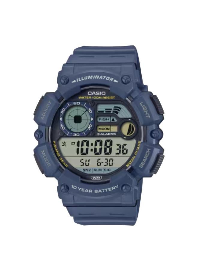 كاسيو ساعة رجالية بشاشة رقمية وسوار راتنج أزرق - WS-1500H-2AVDF - Image 1