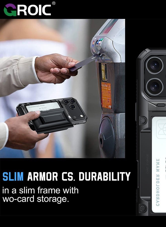 GROIC iPhone 17 Pro Max Case Wallet with Card Holder,[Built-in Invisible Kickstand][Drop Protection Rugged Shockproof Protective],iPhone 17 Pro Max Phone Cover, Wallet Case for iPhone 17 Pro Max ,iPhone 17 Pro Max Phone Shell 6.9 inch - Image 2