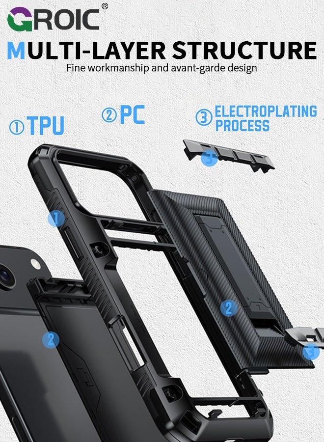 GROIC iPhone 17 Pro Max Case Wallet with Card Holder,[Built-in Invisible Kickstand][Drop Protection Rugged Shockproof Protective],iPhone 17 Pro Max Phone Cover, Wallet Case for iPhone 17 Pro Max ,iPhone 17 Pro Max Phone Shell 6.9 inch - Image 4