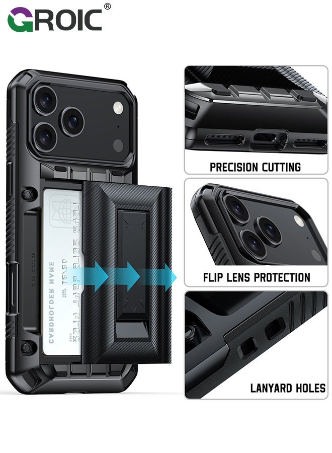 GROIC iPhone 17 Pro Max Case Wallet with Card Holder,[Built-in Invisible Kickstand][Drop Protection Rugged Shockproof Protective],iPhone 17 Pro Max Phone Cover, Wallet Case for iPhone 17 Pro Max ,iPhone 17 Pro Max Phone Shell 6.9 inch - Image 3