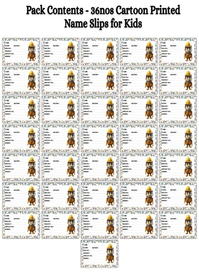 AanyaCentric 36 Pieces Kids Name Slip | 10 x 5 cm | Self Fill in Sticky Labels for Book Register Copy - Image 2