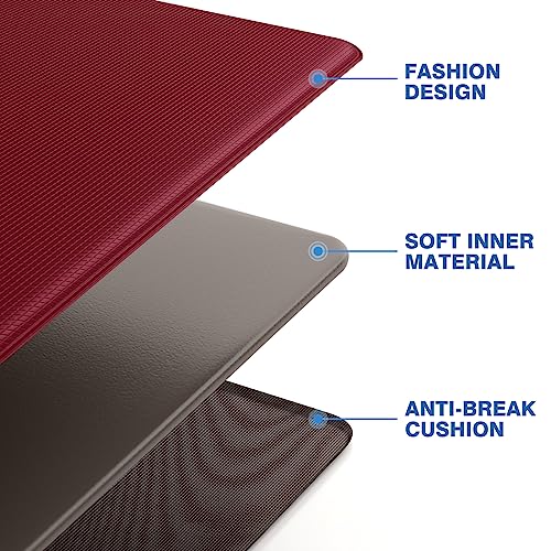 StepRite Kitchen Mats, 2PCS Kitchen Rugs, Cushioned Anti Fatigue Kitchen Mats for Floor, Non-Slip Standing Desk Mat, Waterproof Kitchen Rug Set for Kitchen, Floor, Office, 17.3"x30"+17.3"x47", Red - Image 5