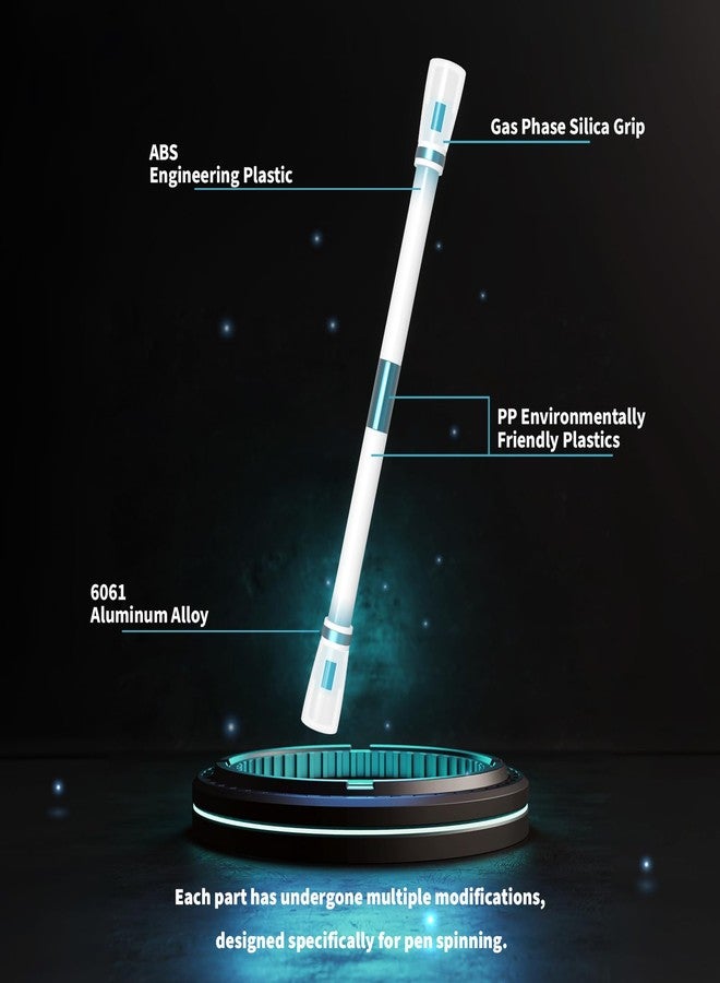 ADSPINZOR Spinning Pen - Gradient Field White-Blue, Rolling Finger Rotating Pen for Beginners, Gaming Trick Pen Mod, Smooth Rolling Trick Pen Ideal for Learning Pen Spinning, Stress Relief for Teens - Image 2