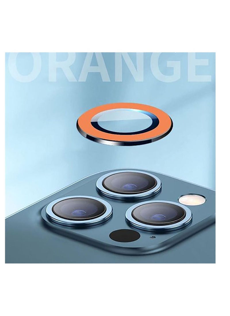 Generic - Reflective Light Camera Lens Protector For IPhone 13 Pro Max & 13 Pro TemperedGlass-Orange - Image 1
