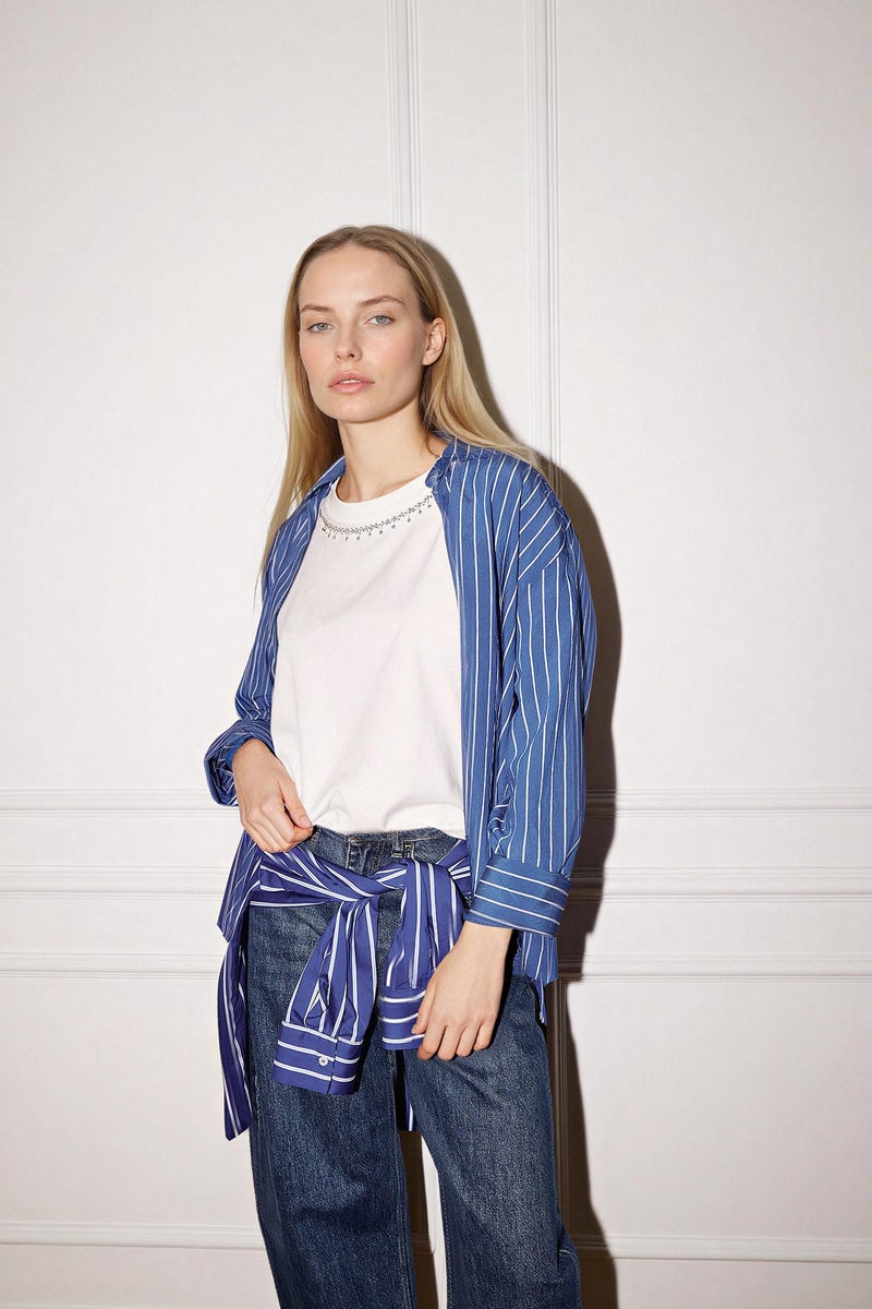 ديفاكتو قميص كم طويل قصة مريحة - Image 1