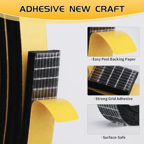 Bonison 26Ft Weather Stripping Door Seal - 1/2" x 1/4" Door Seal Strip for Door Frame, High Density Foam Insulation Tape, Self Adhesive Soundproof Gap Filler for Doors, Windows, Sliding Door and AC Units - Image 5
