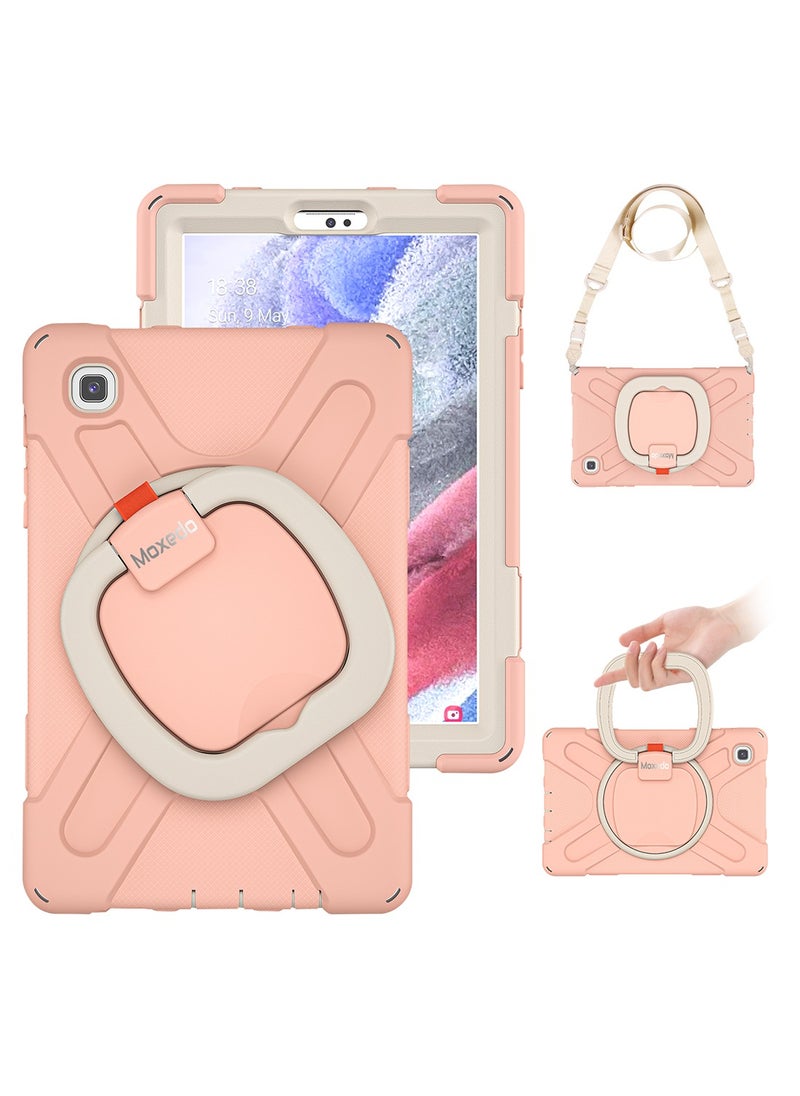 Moxedo Moxedo Shockproof Rugged Protective Colorful Case with 360 Rotating Kickstand , Shoulder Strap , Pen Holder for Kids Compatible for Samsung Galaxy Tab A7 Lite 8.7 Inch 2021 (SM-T220/T225) -Rose Gold  - Image 1