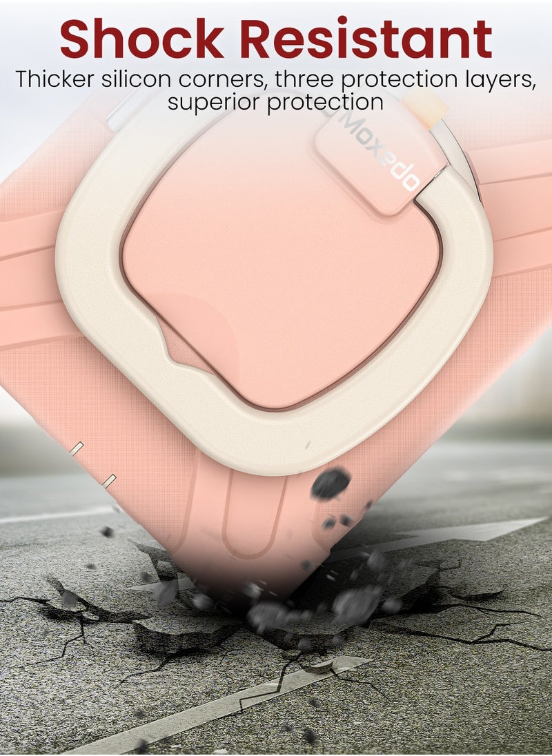 Moxedo Moxedo Shockproof Rugged Protective Colorful Case with 360 Rotating Kickstand , Shoulder Strap , Pen Holder for Kids Compatible for Samsung Galaxy Tab A7 Lite 8.7 Inch 2021 (SM-T220/T225) -Rose Gold  - Image 5