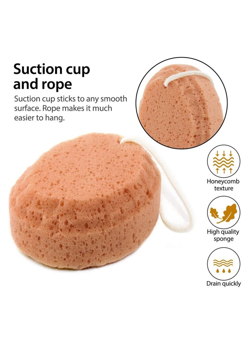 NIBEMINENT 2pcs Natural Sponge Bath Soft Shower Loofah, Body Scrubber Exfoliating Loofahs Pouf Cleaning Luffa Soothing for Bathroom Cleansing Supply  - Image 4