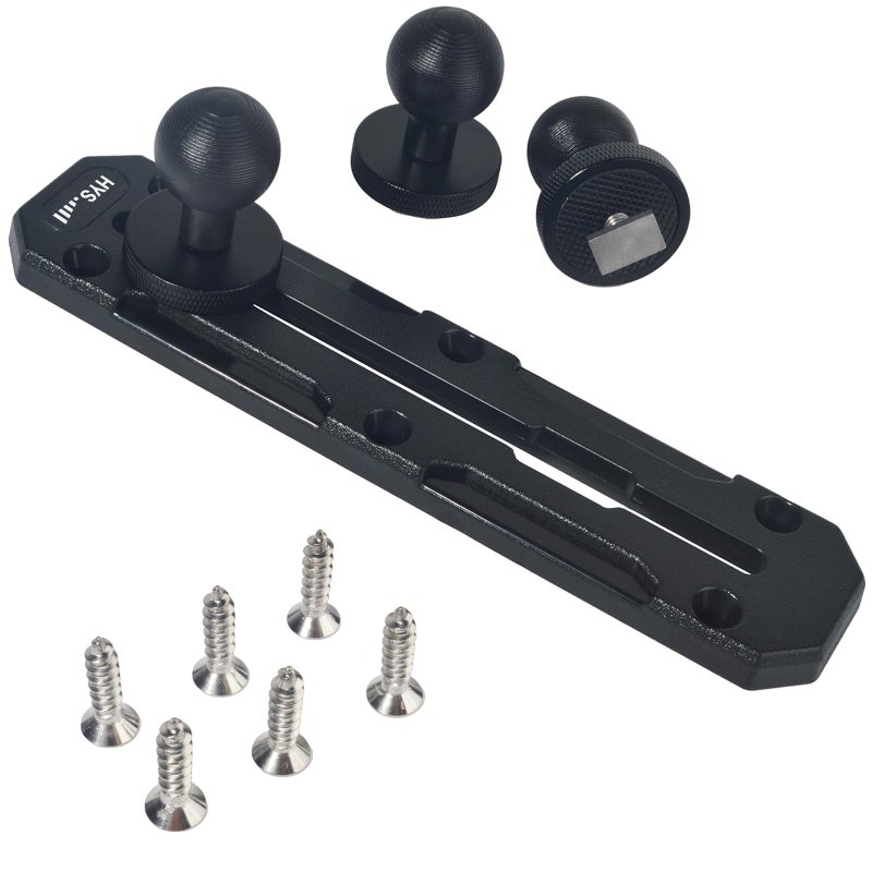 HYS 747 Drill Hole Track Mount with 3 PCS 1 Ball TBolt Base for Kayak Boat Compatible with RAM Mounts B Size Arm for Fish Finder Phone Marine GPS - Image 2