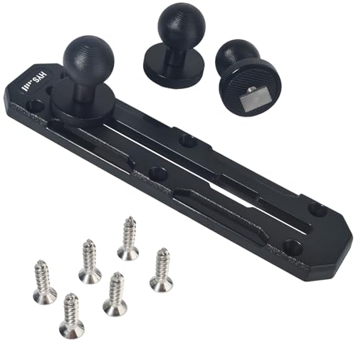 HYS 747 Drill Hole Track Mount with 3 PCS 1 Ball TBolt Base for Kayak Boat Compatible with RAM Mounts B Size Arm for Fish Finder Phone Marine GPS - Image 1