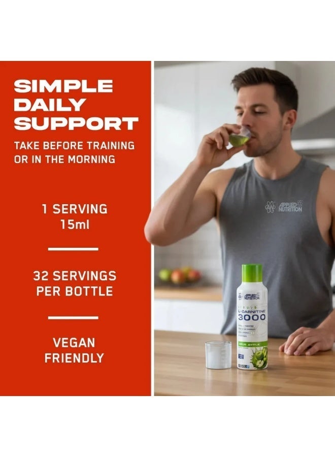 Applied Nutrition L Carnitine Liquid Fruit Burst 3000 MG, Liquid L Carnitine Supplement with Green Tea Extract, 3000 MG Per Serving, Vegetarian Friendly, Daily Sports Nutrition Formula - Image 4