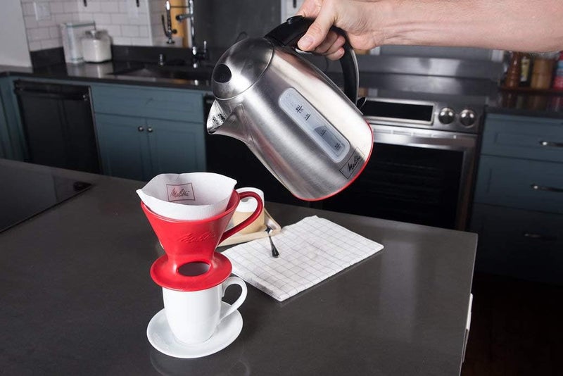 Melitta 640820 Ready Set Joe Filter Cone Pourover Cone Manual Brewer One Cup Brewer Red - Image 5