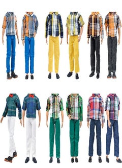 E-TING E-TING 10-Item Fantastic Pack = 5 Sets Fashion Casual Wear Clothes Outfit +5 Pairs Shoes for boy Doll Random Style (Casual Wear Clothes + Black Suit + Swimwear)  - Image 3