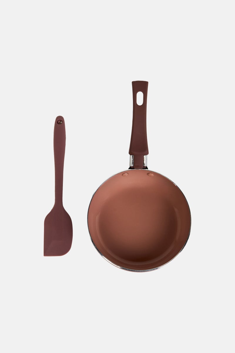 Bombay 2 Pieces Mini Fry Pan With Silicone Spatula, Mauve - Image 2