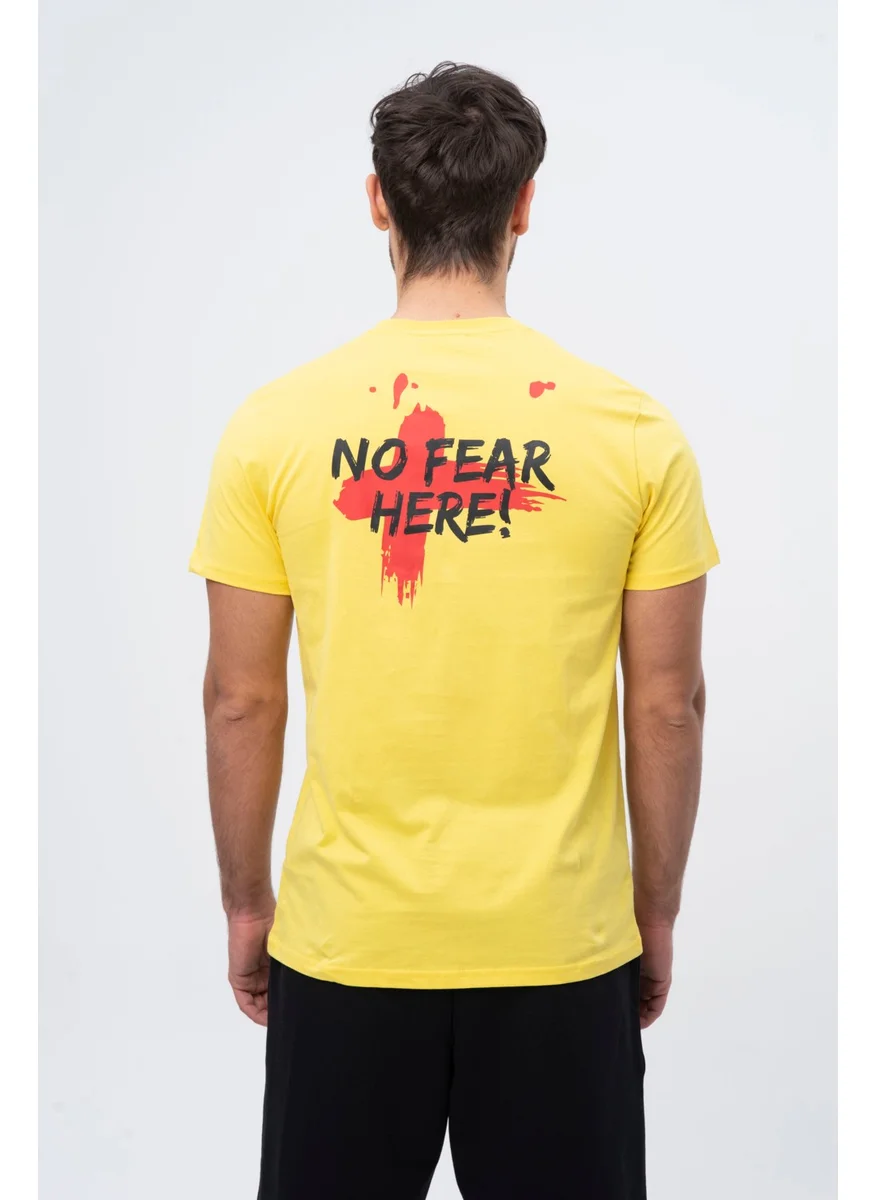 No Fear Mustard Crew Neck Short Sleeve Combed Cotton Men's T-shirt.m50047