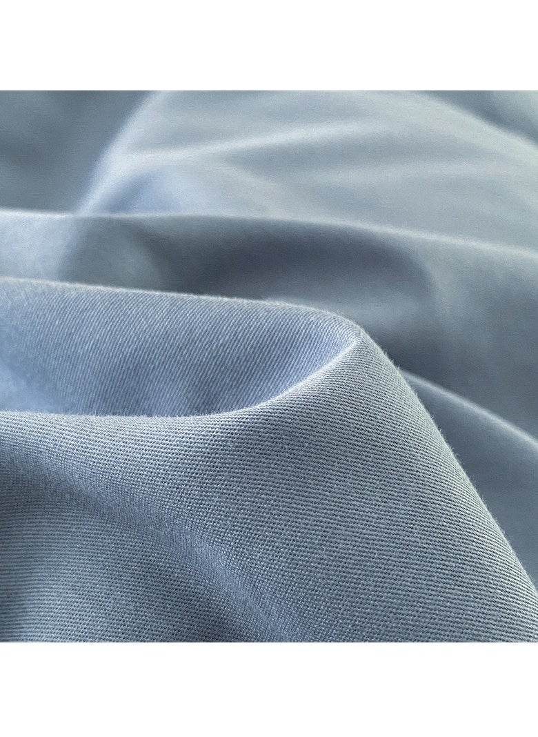 AROAQ Bed Cover Set, Soft Luxurious Pure Bedsheet Set, Long-staple Cotton Simple Solid Color Bed Sheet Quilt Cover Bedding Twill Cotton Set, ( grey, 1.8m fitted sheet set of four)  - Image 3