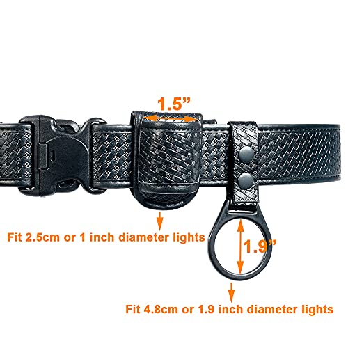 TAFTACFR Compact Flashlight Holder(Open Top)+ Flashlight Ring Strap Holder Hold Mag Lite and Other D/C Cell Flashlights(Basketweave Outer Snap) - Image 3