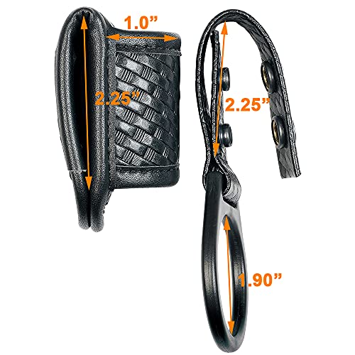 TAFTACFR Compact Flashlight Holder(Open Top)+ Flashlight Ring Strap Holder Hold Mag Lite and Other D/C Cell Flashlights(Basketweave Outer Snap) - Image 4