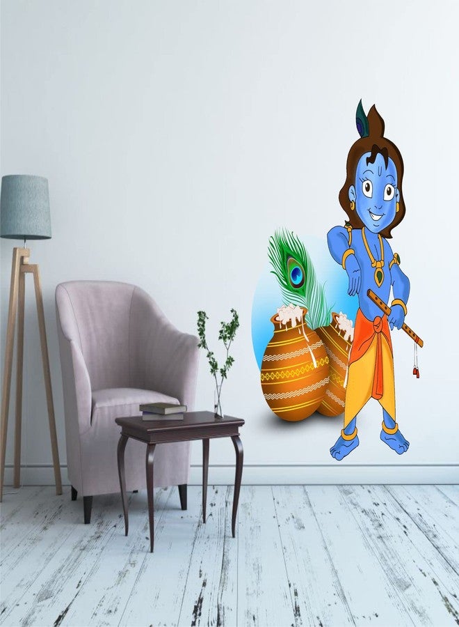 Sticker Yard Bal Krishna with Makhan Vinyl Wall Sticker for Living Room/Bedroom/Office and All Decorative Wall Stickers Size 55X71CM - Image 3