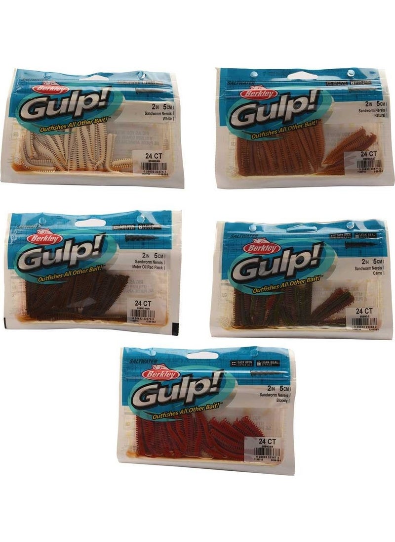 Berkley Gulp Alive Sandworm 5Cm 2In 24Ct Silicone Bait 