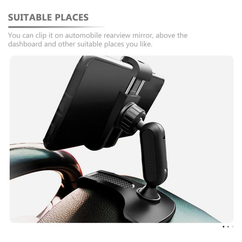 Rotating Dashboard Car Phone Holder Mount With Abs Clip For Rearview Mirror - Image 4