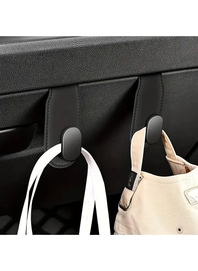 Crimson Heavy Duty PU Leather Car Hook 360 Swivel Wall Mounted Space Saving Auto Storage - Image 5