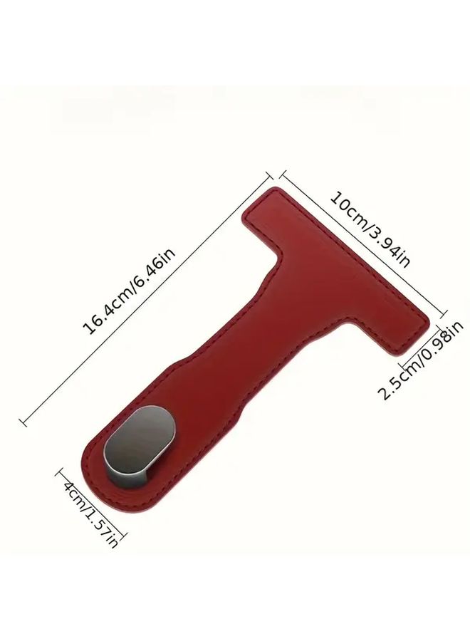 Crimson Heavy Duty PU Leather Car Hook 360 Swivel Wall Mounted Space Saving Auto Storage - Image 3