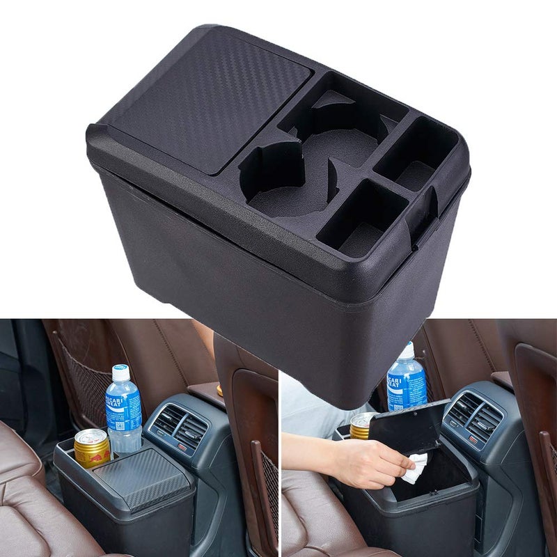 ATMOMO Car Trash Can Bin Waste Container Multi-Function Storage Box Car Cup Holder Car Organizer - Image 1
