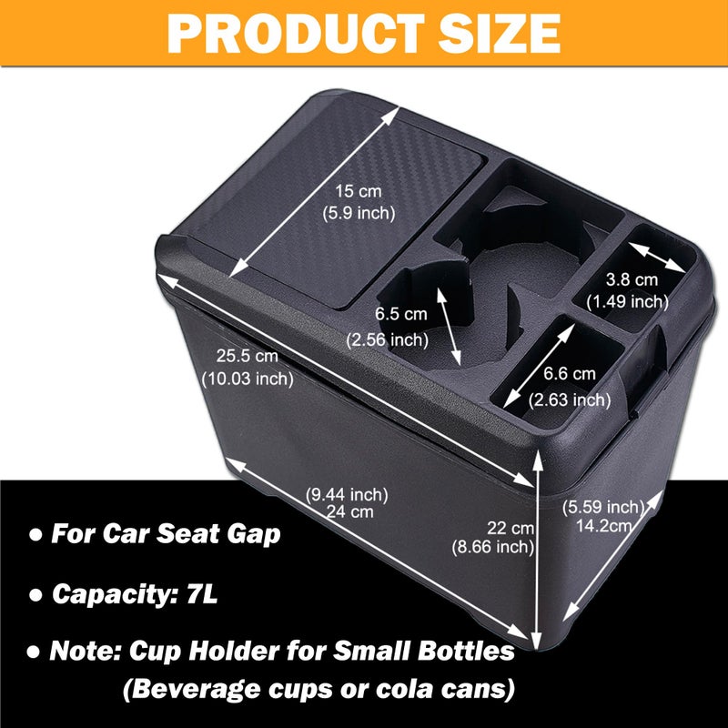 ATMOMO Car Trash Can Bin Waste Container Multi-Function Storage Box Car Cup Holder Car Organizer - Image 2