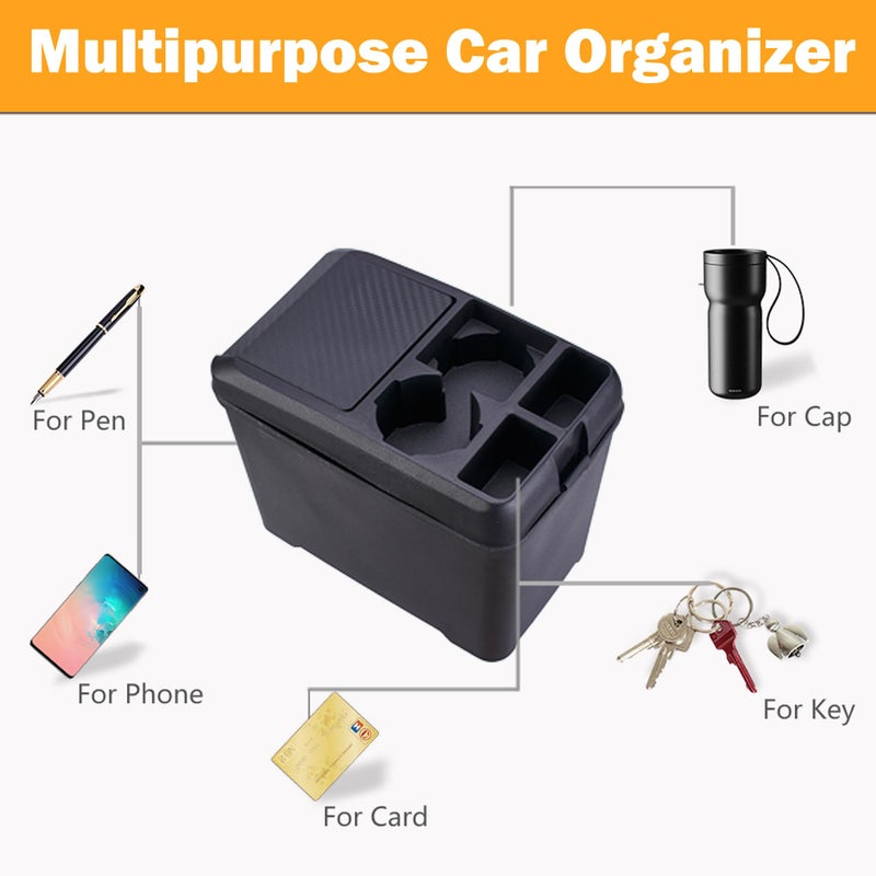 ATMOMO Car Trash Can Bin Waste Container Multi-Function Storage Box Car Cup Holder Car Organizer - Image 3