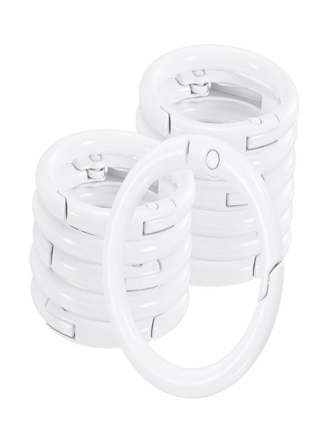 M METERXITY 12-Pack Metal Spring O Rings, 1" Zinc Alloy Spring Keyring Buckle for Keychains/Bag/Purse/DIY Crafts, Round Handbag Snap Clip Trigger Buckle Chain Rings [White] - Image 1