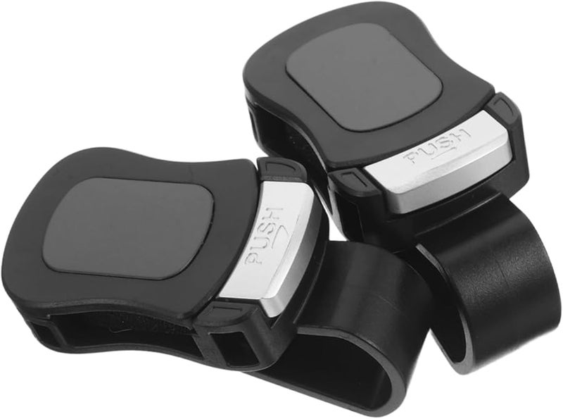 2Pcs Black Car Visor Sunglasses Holder Clip Eyeglass Organizer Easy Installation - Image 1