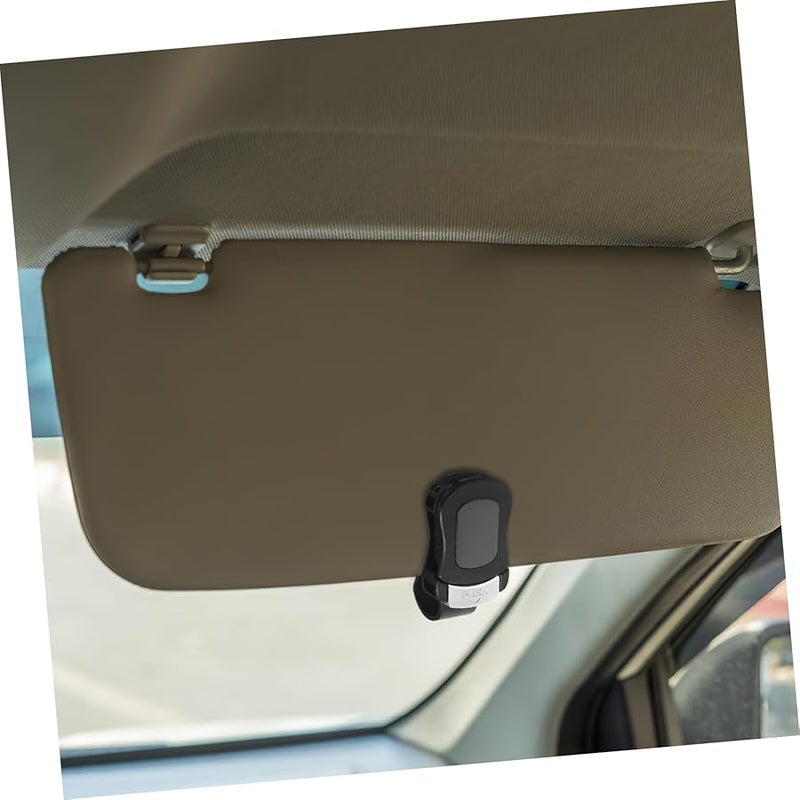 2Pcs Black Car Visor Sunglasses Holder Clip Eyeglass Organizer Easy Installation - Image 4