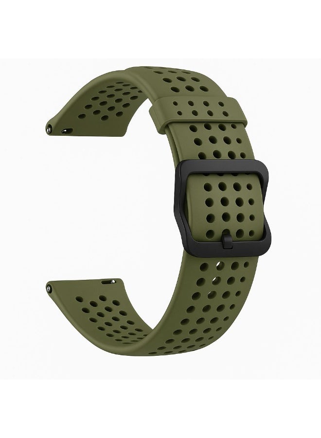 سوار سيليكون متوافق مع هواوي GT5/GT5Pro/GT4/GT3/GT2 46 مم، حزام بديل ناعم 22 مم لسوار هواوي GT 5/4 46 مم للنساء والرجال  اخضر - Image 1