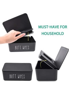 Moorfowl Moorfowl Butt Wipes Dispenser for Bathroom, Upgrade Size(8.2L x 4.9W x 3.9H inches), Large Capacity Flushable Wipes Holder Container for Restroom  - Image 3