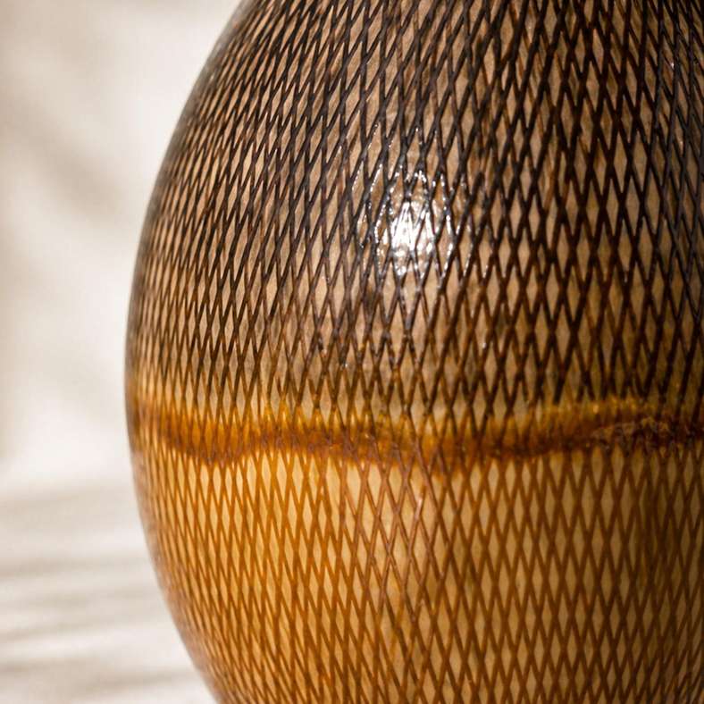 Pan Home Nobita Stoneware Artisanal Vase 13.3x13.3x20.5cm - Brown - 112AIC9905021 - Image 2