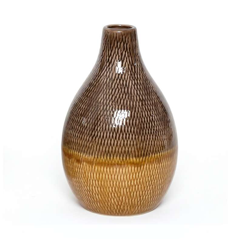 Pan Home Nobita Stoneware Artisanal Vase 13.3x13.3x20.5cm - Brown - 112AIC9905021 - Image 4